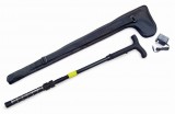This stun walking cane features an extended reach of 32 to 36 inches, ultra-bright LED flashlight, is rechargeable and includes a carrying case.