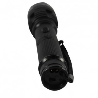 This stun flashlight features 85 million volts, blinding 120 lumen flashlight, no slip grip, safety switch, is rechargeable and includes a holster.