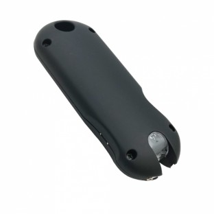This high voltage stun gun features a touch sensing safety for quicker self defense, it attaches to your keys so that you are always ready, has a bright LED flashlight, and is rechargeable.