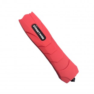 This powerful stun gun features 4 bright LED lights, window breaker / self defense spike, disable pin, heavy-duty belt clip and is rechargeable.