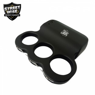 The triple sting ring has a large contact area across your fist giving you "electric knuckles" for incredible self defense, features squeeze-n-stun technology, a safety switch, and is rechargeable.
