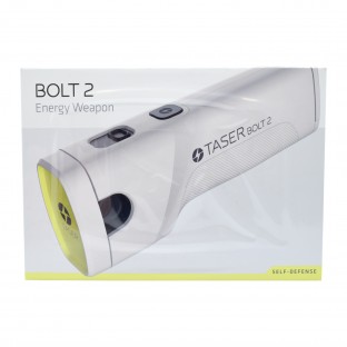 The Taser Bolt 2 features laser assisted targeting, 15 ft. range, 30 second energy burst, bright LED flashlight, 2 firing cartridges and connects to the Axon Protect app.