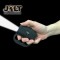 This stun gun fits securely in the palm of your hand while the outer ring protects your knuckles and places the electricity over your knuckles in a natural striking position, it features a bright flashlight, safety switch, is rechargeable, and includes a 