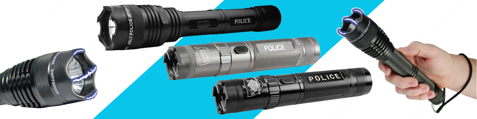 Flashlight stun guns, Free Stun Gun Defense Guide with every order.