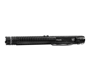 This 13.5" stun baton offers triple stun technology, blinding light with 5 modes, tactical striking edge, safety features and holster.