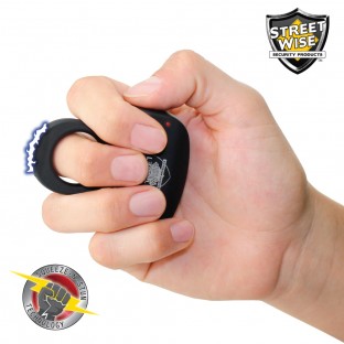 The sting ring features squeeze-n-stun technology, is easily concealable, has a safety switch, and is rechargeable so it is always ready for use.