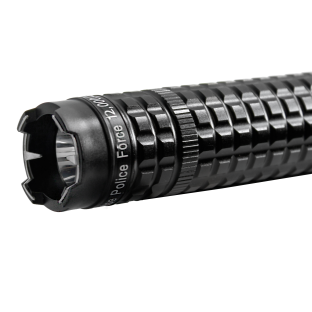 This 13.5" stun baton offers triple stun technology, blinding light with 5 modes, tactical striking edge, safety features and holster.