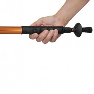 This high voltage hiking staff expands from 29" to 56" long and features a flashlight, rubberized non-slip grip, and reflective band. Great for everyday walking, hiking and camping.