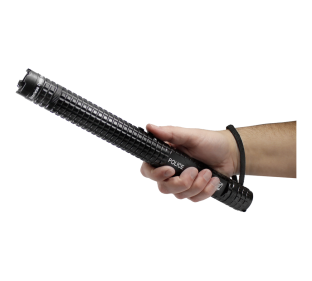 This 13.5" stun baton offers triple stun technology, blinding light with 5 modes, tactical striking edge, safety features and holster.