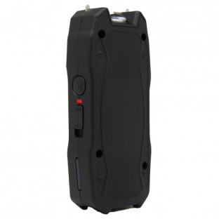 This high voltage stun gun features a bright 100 lumen flashlight, battery meter, safety switch, is rechargeable and includes a holster for easy carrying.