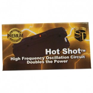 This high voltage stun gun features a bright 100 lumen flashlight, battery meter, safety switch, is rechargeable and includes a holster for easy carrying.