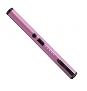 This discrete stun gun looks like a real pen, it is high voltage and features an LED battery indicator light, metal clip for easy carrying and is rechargeable.