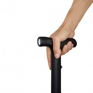 This stun walking cane features an extended reach of 32 to 36 inches, ultra-bright LED flashlight, is rechargeable and includes a carrying case.