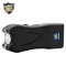 Slim design stun gun with bright LED light, safety swtich, and holster with belt loop for easy carrying. Available in Black or Pink.