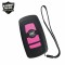 This compact stun gun is high voltage and features a loud alarm, bright LED flashlight, safety switch and is rechargeable.