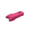 This stun gun features a secure finger groove grip, bright LED light, safety switch, disable pin, and is rechargeable.