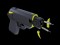 Features laser assisted targeting, iron sights, 15 ft. range, 30 second energy burst, bright LED flashlight, and 2 firing cartridges.